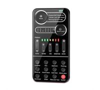 VGEBY Cambiador de voz portátil, juego de tarjetas de sonido en vivo externas con 9 efectos de sonido, mini micrófono de transmisión en vivo para portátiles