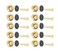 VGEBY Candado para Correa de Guitarra, Aleación de Zinc con Ajuste Seguro, 5 Juegos de Candados para Correa para Ukelele bajo Eléctrico Acústico, Accesorio Universal para Músicos (GOLD)