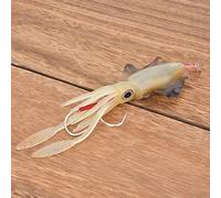 VGEBY Cebo de Pesca Señuelo de Calamar Luminoso Suave Cuerpo Sólido de PVC 15,3 Cm 60 G con Tentáculos de Ojos 3D y 2 Anzuelos para Pescadores de Jigging de Fundición en Alta Mar en Agua Salada (1#)