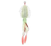 VGEBY Cebo de Pesca Señuelo de Calamar Luminoso Suave Cuerpo Sólido de PVC 15,3 Cm 60 G con Tentáculos de Ojos 3D y 2 Anzuelos para Pescadores de Jigging de Fundición en Alta Mar en Agua Salada (5#)