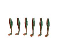 VGEBY Cebo de Pesca, Señuelo de Pesca con Cola en T, Cebos de Silicona Suave de Doble Color, 6,7 Cm, Realista con Acción de Natación Natural para Trucha (Paquete de 6 Piezas)