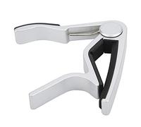 VGEBY Cejilla para Guitarra, Abrazadera Ergonómica para Cuerdas de Aleación de Aluminio, Fácil Uso con una Sola Mano para Guitarra Eléctrica Acústica y Ukelele (SILVER)