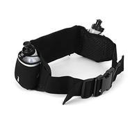 VGEBY Cinturón para Correr con Botella de Agua, Riñonera para Correr, Senderismo, Deportes Al Aire, 2 Bolsillos, Orificio para Auriculares, Material de Neopreno Antideslizante, Negro (Black)