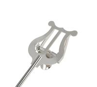 VGEBY Clamp/Holder de Música Portátil para Banda de Música y Clarinete, Soporte de Lira de Hierro Resistente, Práctico Atril para Actuaciones de Clarinete, Hierro Plateado, 1 Pieza (para clarinete)