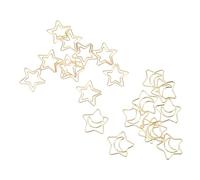VGEBY Clips de Papel, Clips de Metal Galvanizado con Forma de Estrella y Luna, Perfectos para la Organización de Archivos de Oficina y Escuela, Diseño Antideslizante de 100 Piezas