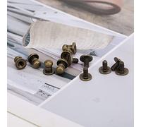 VGEBY Cobre de Cabeza Redonda en Audaz en Audaz Tornillo Niet Tornillo de Elementos de Fijación Elegantes para Correa de Cuero PU, Zapatos, Ropa Punk 20 Juegos de Oro/plata/bronce/arma para (Bronce