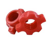 VGEBY Collares Spinlock Rojos con Mancuernas, Tuercas para Mancuernas, Tornillo Antideslizante, Accesorio Seguro y Estable para Levantamiento de Pesas y Fitness