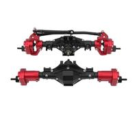 VGEBY Conjunto de Eje Trasero Delantero, Eje de Coche RC Conjunto de Eje Delantero con Eje de transmisión para Axial SCX10 II 90046 90047(Negro Rojo) Juguetes Modelo Accesorios del Modelo