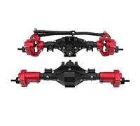 VGEBY Conjunto de Eje Trasero Delantero, Eje de Coche RC Conjunto de Eje Delantero con Eje de transmisión para Axial SCX10 II 90046 90047(Negro Rojo) Juguetes Modelo Accesorios del Modelo