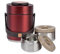 VGEBY Contenedor de Alimentos con Aislamiento Al Vacío, Portátil de Acero Inoxidable para Preservación del Calor, para Viaje de Trabajo, Picnic, 1500ml (rojo)