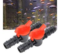 VGEBY Controlador de Flujo de Agua de Acuario, Válvula Reguladora Ajustable para Pecera, 10mm, 14mm, Plástico Rojo y Negro, Paquete de 2 (14mm)