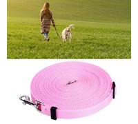 VGEBY Correa Larga para Perros, Correa de Entrenamiento Liviana de PP y Aleación con Longitud Ajustable para Perros Grandes, Ideal para Caminatas, Campamentos y Actividades en la Playa (Pink)