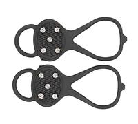 VGEBY Crampones de Nieve de 5 Dientes, Picos Antideslizantes para Zapatos de Montañismo Al Aire con Material de Silicona y 5 Clavos de Acero para Senderismo, esquí, Talla 36 49