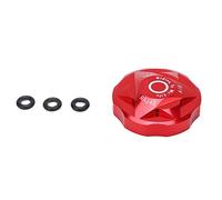 VGEBY Cubierta de Válvula de Gas de Aire de Horquilla de Suspensión de Bicicleta, Tapas de Válvula Schrader de Aleación de Aluminio con 3 Anillos de Sellado para Bicicleta de Montaña(Rojo)