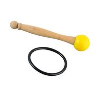 VGEBY Cuenco de cristal martillo de goma mango de madera ligero martillo de cuenco de sonido produce sonidos consistentes para los entusiastas del tazón de sonido (YELLOW)