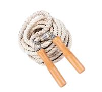 VGEBY Cuerda para Saltar con de Madera, Cuerda para Saltar de Hilo de Algodón para Estudiantes, Entrenamiento Físico, Competición, Diseño Vintage, 3 Metros
