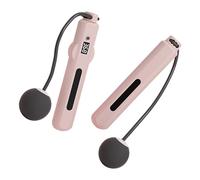 VGEBY Cuerda para Saltar Inalámbrica, Cuerda para Saltar sin con Peso con Bola con Sensor de Gravedad y Pantalla LED Inteligente, Anuncio de Voz Real para Fitness para Hombres, (PINK)