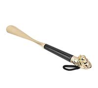VGEBY Cuerno de Metal con Cabeza de León para Zapatos, Diseño Elegante, Herramienta para Levantar Zapatos con para Facilitar el Uso del Zapato, Hecho de Madera de Haya, 32cm, Marrón (Calzador cabeza