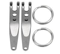 VGEBY de Cinturón de Acero Inoxidable de 2 Uds, Portallaves con de Bolsillo para Exteriores con Llavero, para Llaves, Linternas, Cuchillos, Herramientas Multiusos