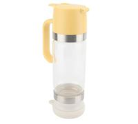 VGEBY Dispensador de Almíbar, Botella de Vidrio para Miel, sin Goteo, Capacidad de 300 Ml para Cocina y Restaurante (YELLOW)