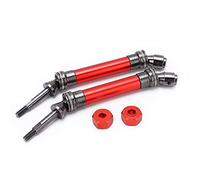 VGEBY Eje de transmisión trasero RC, piezas de actualización de acero CVD de precisión, estabilidad y control mejorados para 4WD 1/10 Slash Rustler (rojo)