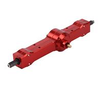 VGEBY Eje Trasero de Metal RC, Varillaje de Dirección Resistente Mecanizado CNC de Aleación de Aluminio para Automóvil de Control Remoto WPL D12, con Acabado Anodizado Antioxidante (Rojo)