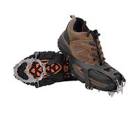 VGEBY Empuñaduras para Zapatos con Tacos de Hielo Antideslizantes de 18 Dientes, Crampones de Metal Resistentes Al Desgaste de Goma Elástica para Caminatas en Montañas de Nieve, con (L)