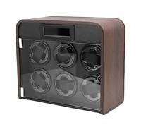 VGEBY Enrollador de Reloj, Caja Enrolladora de Reloj de Madera de Lujo con 6 Ranuras con Cancelación Inteligente de Ruido y Luz LED para Relojes Mecánicos Automáticos