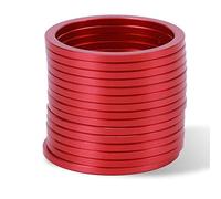 VGEBY Espaciador para Bicicleta, 15 Piezas, aleación de Aluminio Ultraligera, Rueda Volante para Bicicleta, arandela, Espaciador, Cassette de 8 velocidades, 7 velocidades, Junta de pedalier (Rojo)