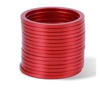 VGEBY Espaciador para Bicicleta, 15 Piezas, aleación de Aluminio Ultraligera, Rueda Volante para Bicicleta, arandela, Espaciador, Cassette de 8 velocidades, 7 velocidades, Junta de pedalier (Rojo)