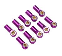 VGEBY Extremos de Barra de Enlace RC, 10 Piezas Junta de Extremo de Barra de Enlace Soporte de Cabeza de Extremo de Bola de Metal M3 de Aluminio para AXIAL SCX10 1/10 RC Car (Púrpura)