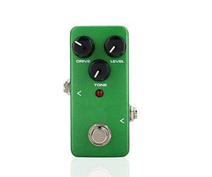 VGEBY FOD3 Mini Overdrive Pedal de Efectos, Aleación de Aluminio Verde | Pedal de sobremarcha de guitarra compacto, control de nivel de transmisión de tono de 3 perillas, conector de 6,35 mm,