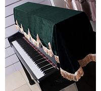 VGEBY Funda Antipolvo Medio Cubierta para Piano de 88 Teclas, Paño de Terciopelo de Franela Suave, Borde con Volantes Finos para la Mayoría de los Pianos (GREEN)
