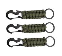 VGEBY Gancho para Llavero 3 Piezas Llavero de Paracord con Anillo en D de Metal Colgador de Botella de Agua Portátil para Llaves Mochila Cámara Senderismo Al Aire Camping Viajes (Green)