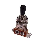VGEBY Interruptor de Palanca de 3 Vías, Selector de Pastilla de 3 Posiciones para Guitarra Eléctrica SG, con Tapa Plateada o Negra, Material Metálico, Fácil de Instalar (tapa plateada)