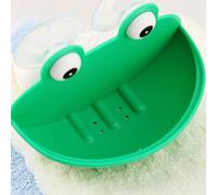 VGEBY Jabonera con Diseño de Rana con Ventosa, Jabonera ABS Impermeable para Decoración del Baño y el Hogar, 70g, 1 Pieza (Green)