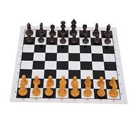 VGEBY Juego de Ajedrez y Damas Internacionales 2 en 1, Juego de Mesa de Viaje Portátil para Niños y Adultos, con Tablero de Ajedrez Plegable para Fiestas, Campamentos, Vestíbulo de