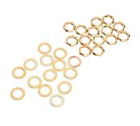 VGEBY - Juego de arandelas de tuerca de rosca hembra G3 8, 14 tuercas y 14 arandelas, material metálico con rosca estándar y superficie lisa, para conexión Jack de guitarra (GOLD)