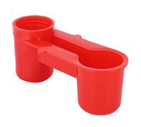 VGEBY Juego de Bebederos para Pájaros de 20 Piezas para Uso Agrícola Fuente de Agua de Borde Liso PVC Rojo 10,1x3,8x4,4 Cm