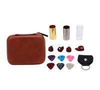 VGEBY Juego de Diapositivas para Guitarra, 51mm con Púas, Cunas para Dedos, Bolsa de Almacenamiento, Accesorios Deslizantes para bajo, Banjo Acústico, Ukelele R534A