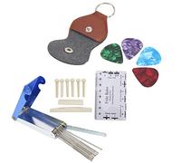 VGEBY Juego de Herramientas de Reparación de Guitarra para las Reparaciones y Ajustes Más Comunes, Configuración, Mantenimiento, Cambio de Cuerdas, Llave de Afinación, Regla de Nivelación para