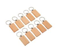 VGEBY Juego de llaveros de madera DIY, llavero liso y duradero para creaciones personalizadas, material de haya, 10 piezas