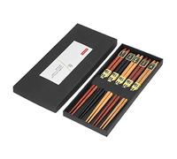 VGEBY Juego de Palillos de Madera Natural, Duraderos, 5 Pares con Diseño Antideslizante para Uso Diario, 22,5 Cm (palillos puntiagudos)