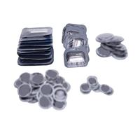 VGEBY Juego de Parches para Neumáticos Parches de Reparación de Neumáticos Radiales de Goma 100 Piezas Kit de Parche en Frío 5 Tamaños 32x32 Mm a 85 X 120 Mm para Reparación de Pinchazos de