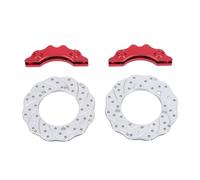 VGEBY Juego de Pinzas de Disco de Freno RC, Piezas de Freno de Alta Simulación de Aleación de Aluminio para Coche Trepador RC, Diseño Ligero y Duradero, Mejoras de Fácil Instalación (Rojo)