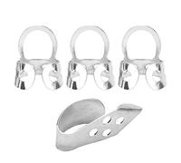 VGEBY Juego de Púas de Dedo de Metal Profesionales para Guitarra y Ukelele con Diseño Hueco Ajustable (SILVER)