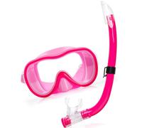 VGEBY Juego de Snorkel, Lentes Antivaho, Máscara de Snorkel Seca con Sello de Silicona Suave, Correa Ajustable para Adultos y Niños, Equipo de Natación Subacuática (Talla única)