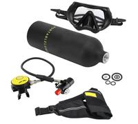 VGEBY Juego de Tanque de Buceo, Juego de Cilindro de Oxígeno Subacuático de 1 Litro, Mini Tanque de Buceo Portátil con Válvula de de Respiración, Correa de Buceo, Gafas de Buceo