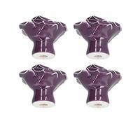 VGEBY Juego de Tiradores de Cerámica Modernos para Armario, 4 Pomos con Forma para Cómodas y Cajones (PURPLE)