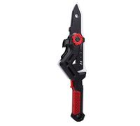 VGEBY Juguete de Espada con Hacha, Espada Iluminada de Plástico de Primera Calidad con Sonido LED y Niebla, Hacha Transformadora Giratoria en para Niños, Regalo de Cumpleaños de Batalla (Rojo)